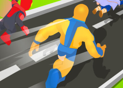 Superhero Transform Change Race